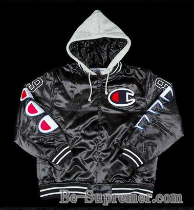 Supreme シュプリーム 18FW Champion Hooded Satin Varsity Jacket