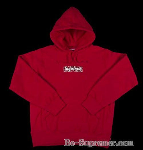 g*5様 Supreme バンダナボックスのロゴレッド フード付きパーカー Supreme シュプリーム 19FW Bandana Box Logo Hooded Sweatshirt
