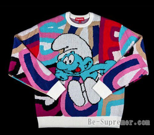 SUPREME Smurfs セーター ニット シュプリーム スマーフ S 白 Supreme シュプリーム 20FW Smurfs Sweater スマーフスセーター