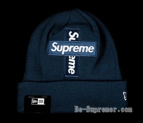Supreme ×NEWERA クロスボックスロゴ ニット帽 ネイビー Supreme シュプリーム 20FW New Era Cross Box Logo Beanie ニューエラ