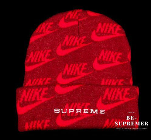 Nike Supreme コラボ ニット帽 フリーサイズ 21SS Week3 Supreme Nike Jacquard Logos Beanie ニット帽 (Supreme