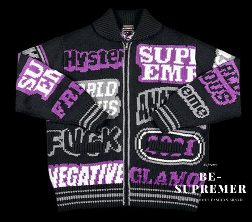 Supreme シュプリーム 21SS HYSTERIC GLAMOUR Logos Zip Up Sweater