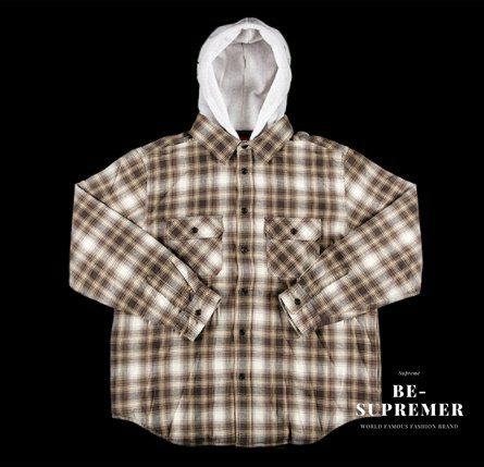 Supreme シュプリーム 21FW Hooded Flannel Zip Up Shirt フード