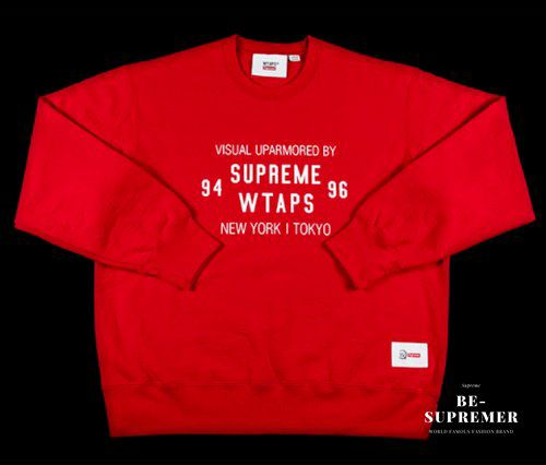 トップス Supreme Wtaps Crewneck 赤S Red クルーネック