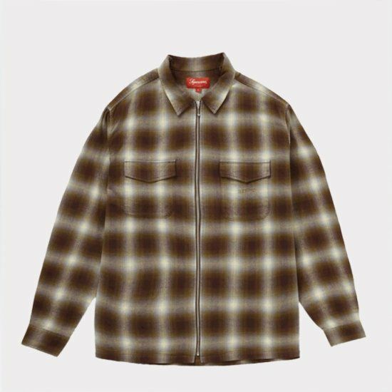 Supreme シュプリーム 22FW Shadow Plaid Flannel Zip Up Shirt