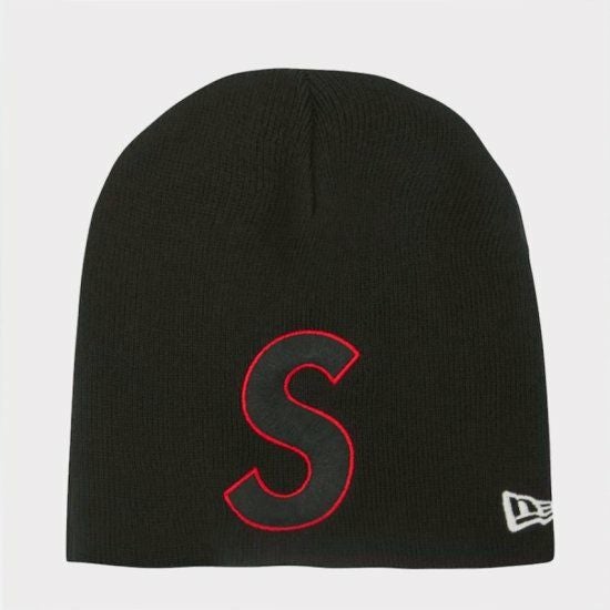Supreme NEW ERA ニット帽　ビーニー　Sロゴ　ブラック　黒　赤 Supreme シュプリーム 23SS New Era S Logo Beanie ニューエラSロゴ