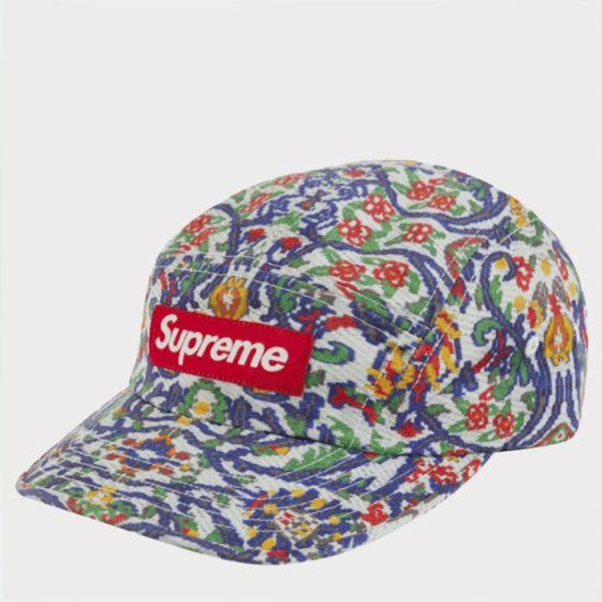 希少 Supreme Military Camp Cap 24SS タイガーカモ Supreme Military Camp Cap Hat - Red Tiger Camo - SS24 New