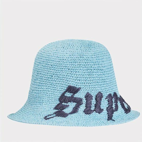 シュプリーム　オールドイングリッシュ　ストロークラッシャー　ハット　帽子　ブルー Supreme シュプリーム 2023SS Old English Straw Crusher Hat オルド