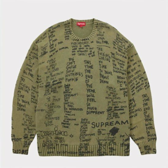 Supreme ®︎ ゴンズ ポエム セーター ‘ホワイト/ブルー’ L Supreme シュプリーム 2023SS Gonz Poems Sweater ゴンズポエムズ