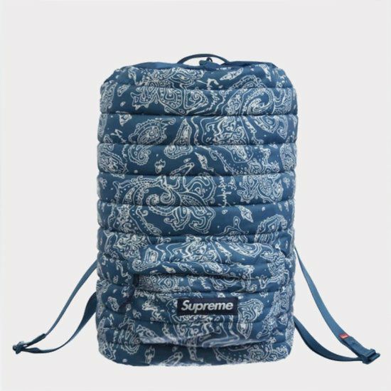 Supreme Puffer Backpack ペイズリー バックパック ブルー Supreme シュプリーム 2022AW Puffer Backpack パファーバックパック