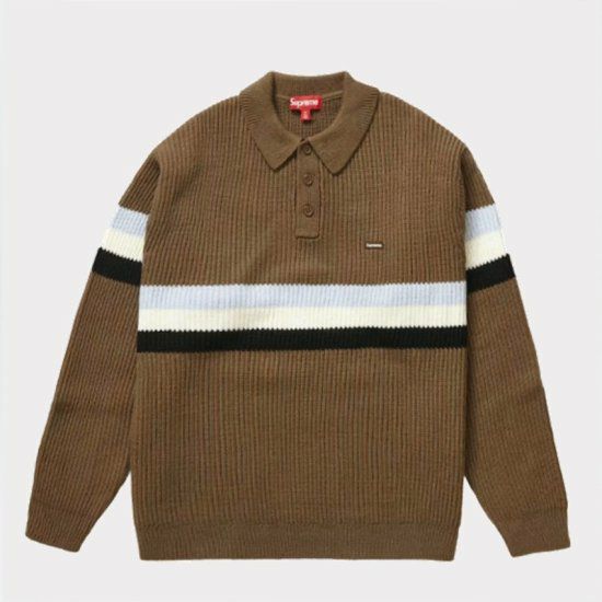 ⭐️美品⭐️Supreme シュプリーム スモールボックス ポロ セーター ブラウン Supreme シュプリーム 2023AW Small Box Polo Sweater スモール