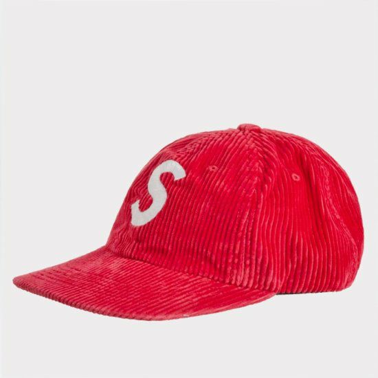 み*様 【Supreme】コーデュロイ Sロゴ 6パネル キャップ レッド SUPREME(シュプリーム) 17SS CORDUROY S LOGO 6PANEL CAP コーデュロイ