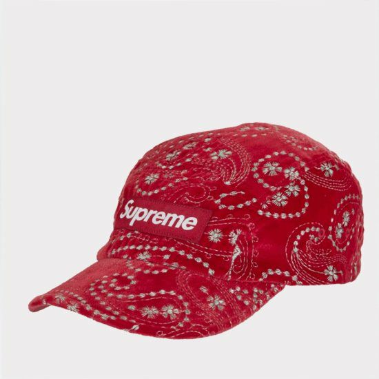Supreme シュプリーム 2023AW Velvet Paisley Camp Cap ベルベット