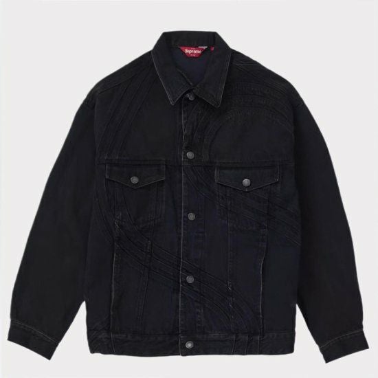 Supreme ブラック デニムジャケット Supreme シュプリーム 2024SS S Logo Denim Trucker Jacket Sロゴ