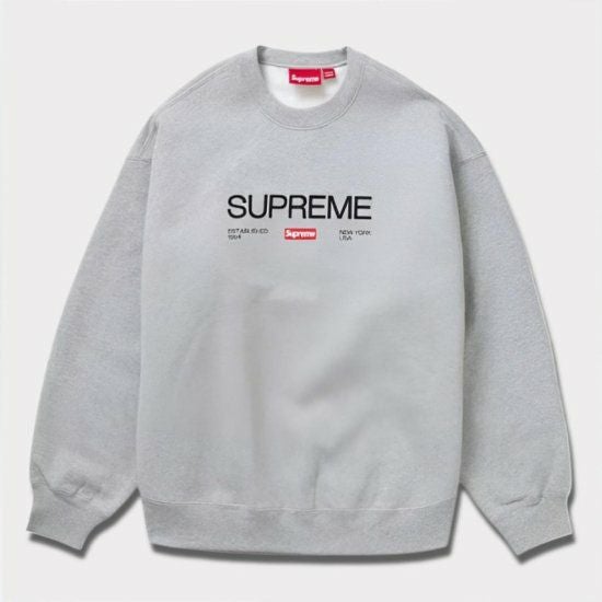 Supreme シュプリーム 2024SS Established Crewneck エスタブリッシュ 