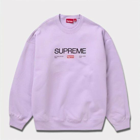 Supreme シュプリーム 2024SS Established Crewneck エスタブリッシュクルーネック  バイオレット　紫
