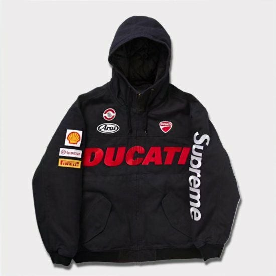 Supreme duck traditional jacket 鬼フェード Supreme 2024SS Ducati Hooded Racing Jacket | ブラック - Supreme