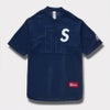 新作 supreme s logo baseball henley ネイビー1