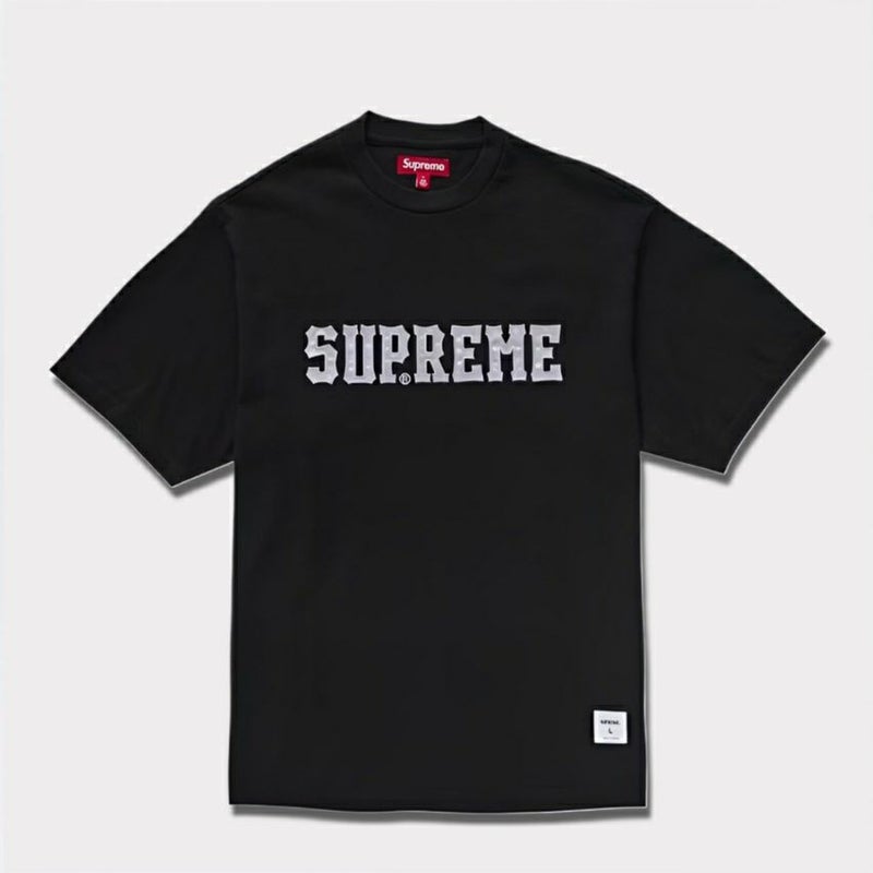 新作 supreme Twill Appliqué S/S Top ブラック
