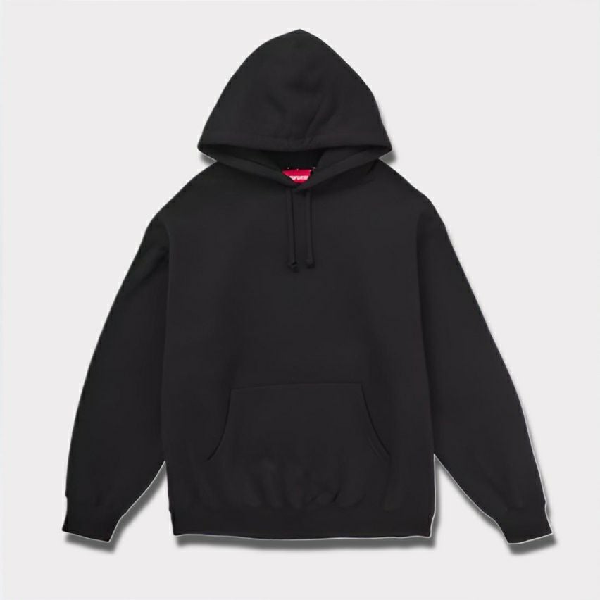 supreme 24aw 新作 satin applique hooded sweatshirt パーカー ブラック1