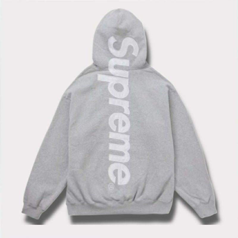 supreme 24aw 新作 satin applique hooded sweatshirt パーカー ヘザーグレー