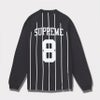 Supreme シュプリーム 2024AW Stripe Raglan L/S Top ストライプラグランロングスリーブトップ Tシャツ ブラック 黒
