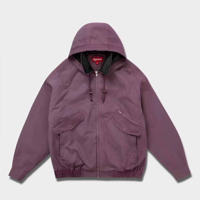 Supreme シュプリーム 2024AW Leather Collar Utility Jacket　レザーカラーユーティリティジャケット ダスティーパープル