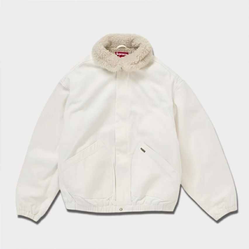 Supreme シュプリーム 2024AW Faux Shearling Lined Bomber Jacket　フォークスシアリングラインドボンバージャケット ホワイト　白