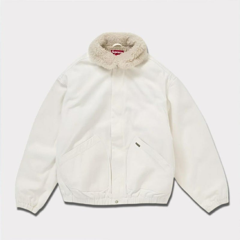 Supreme シュプリーム 2024AW Faux Shearling Lined Bomber Jacket　フォークスシアリングラインドボンバージャケット ホワイト　白
