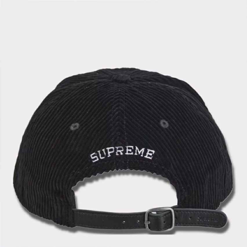 Supreme シュプリーム 2024AW Corduroy S Logo 6-Panel Cap コーデュロイSロゴ6パネルキャップ ブラック　黒