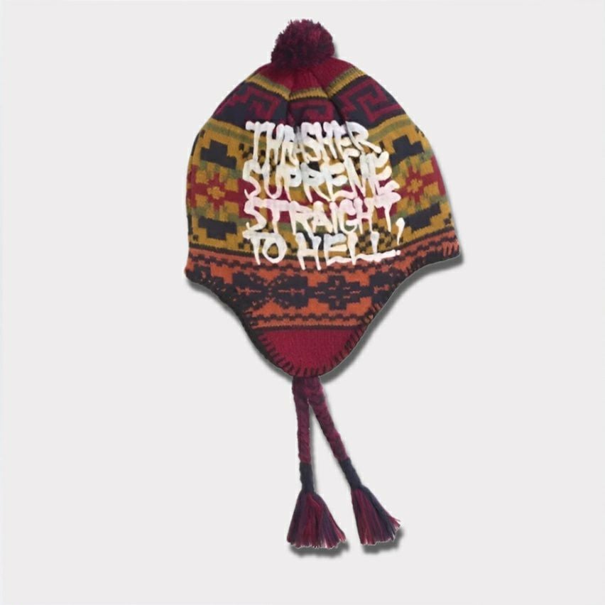 Supreme×shrasheビーニー Supreme シュプリーム 2024AW Thrasher Earflap Beanie スラッシャー