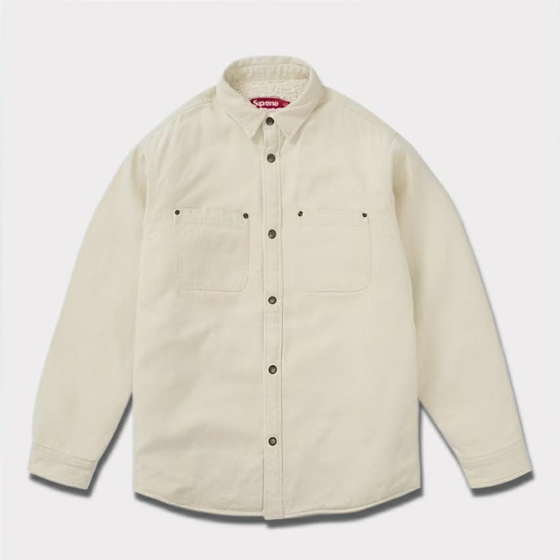  Supreme シュプリーム 2024AW Faux Shearling Lined Work Shirt フォークスシアリングラインドワークシャツ ナチュラル
