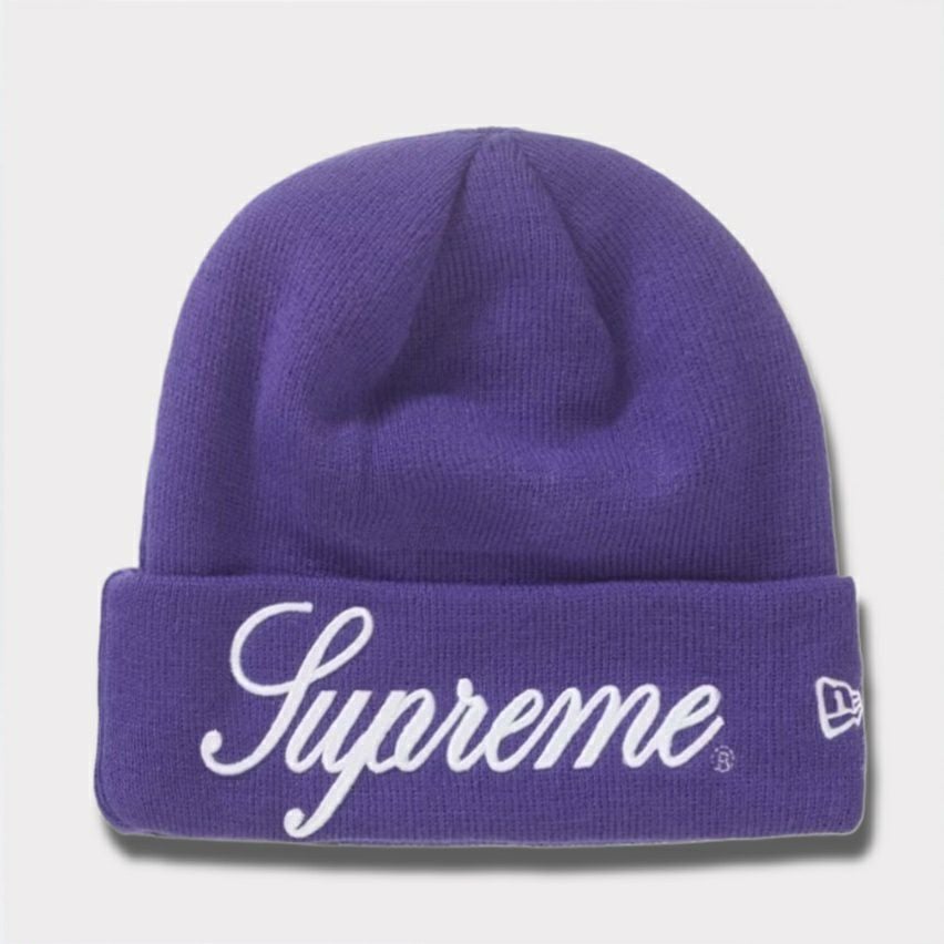 Supreme ニットビーニー 青紫 Supreme シュプリーム 2024AW New Era Script Beanie ニューエラ