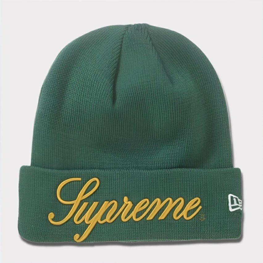 ほぼ未使用品 シュプリーム Supreme New Era Script Beanie 24FW ビーニー ニット キャップ スクリプトロゴ ニューエラ ストーン Supreme シュプリーム 2024AW New Era Script Beanie ニューエラ