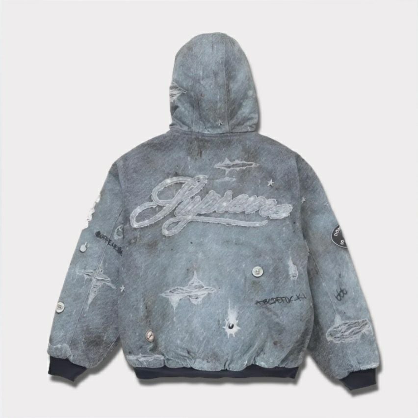 Supreme シュプリーム 2024AW HJR Trompe L'oeil Hooded Work Jacket HJRトロンプルイユフードワークジャケット ブルー　青