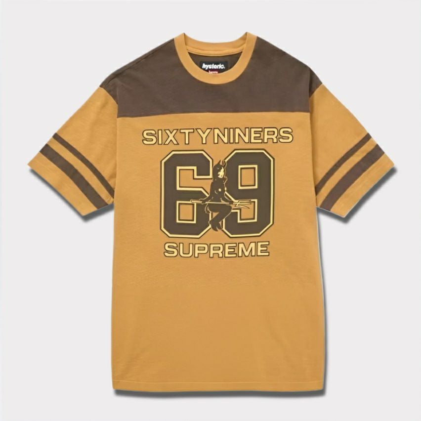 シュプリームヒステリックグラマーコラボフットボールＴシャツ Supreme®/HYSTERIC GLAMOUR 69 Football Top | Supreme 24fw