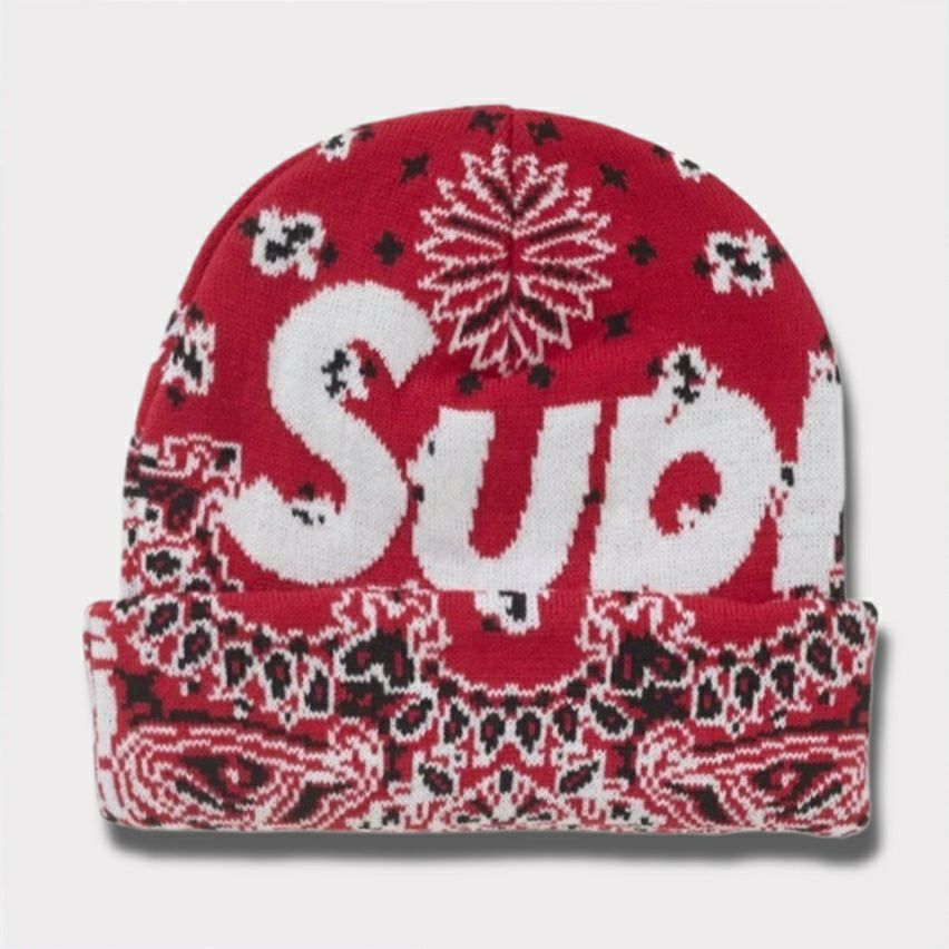 Supreme シュプリーム 2024AW Big Logo Beanie ビッグロゴビーニー レッドバンダナ