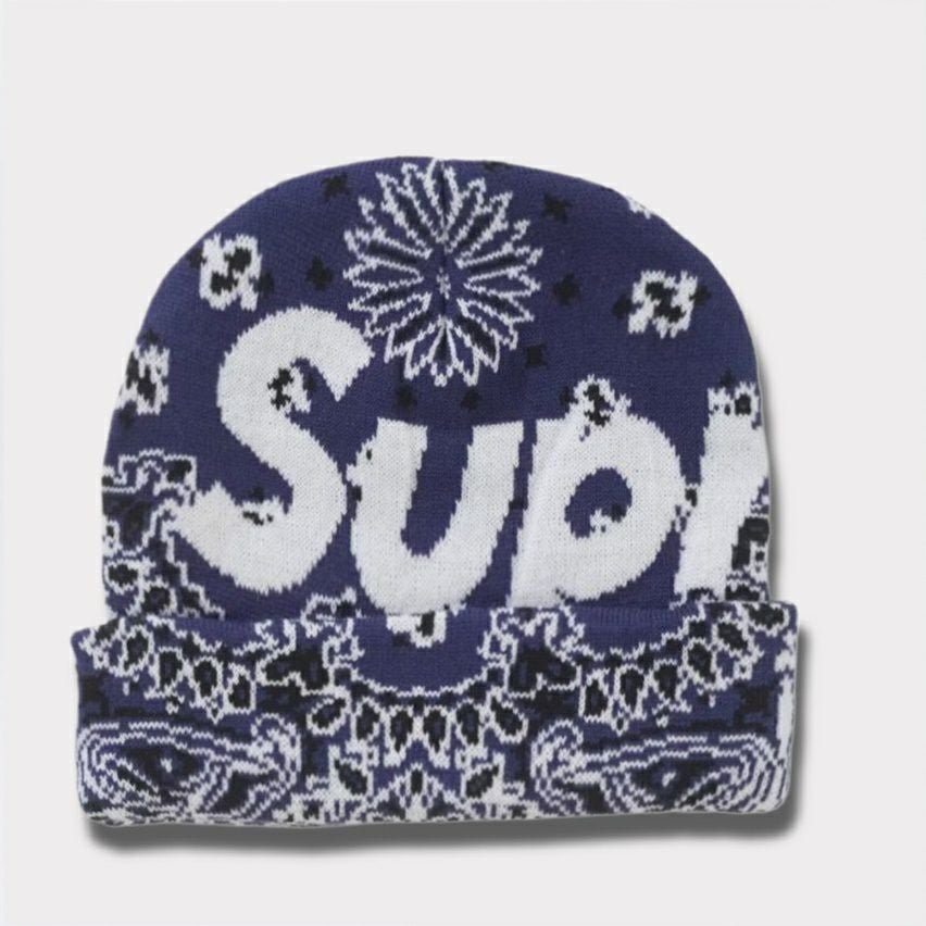 Supreme シュプリーム 2024AW Big Logo Beanie ビッグロゴビーニー ブルーバンダナ
