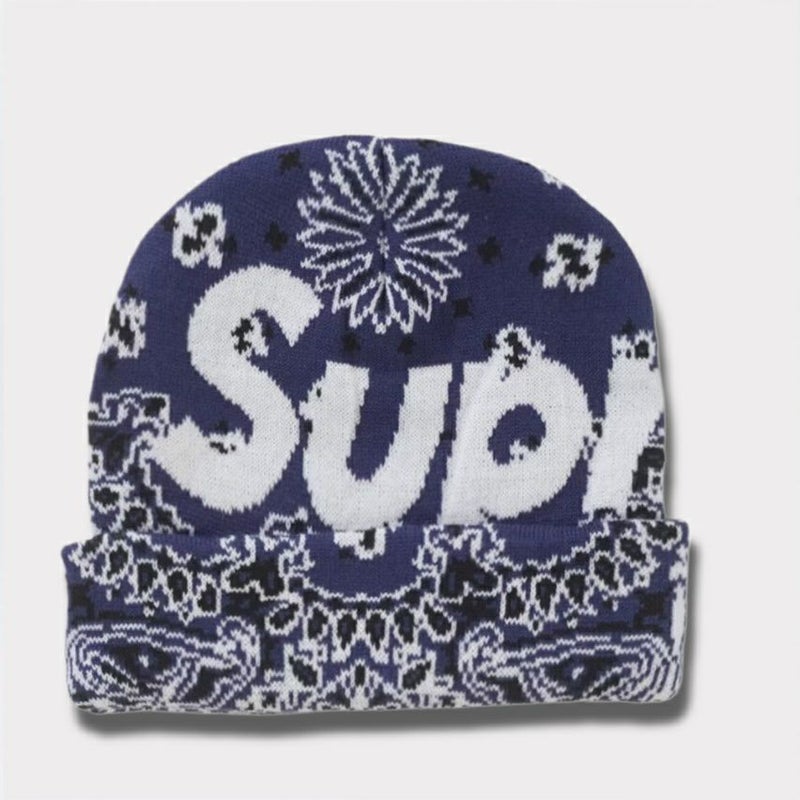 Supreme シュプリーム 2024AW Big Logo Beanie ビッグロゴビーニー ブルーバンダナ