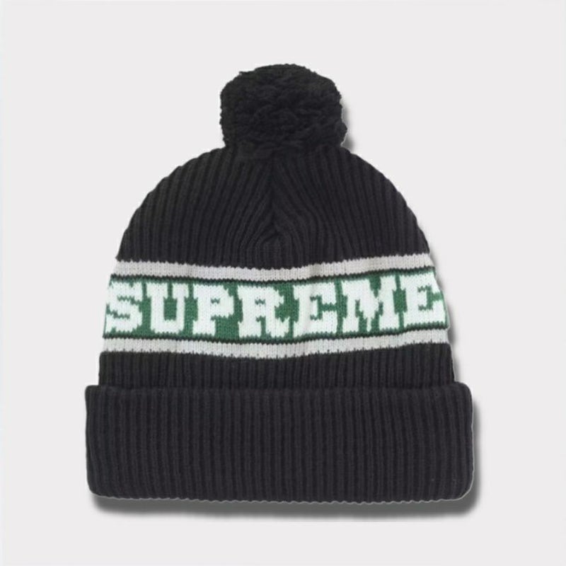Supreme シュプリーム 2024AW Big Stripe Beanie ビッグストライプビーニー ブラック 黒