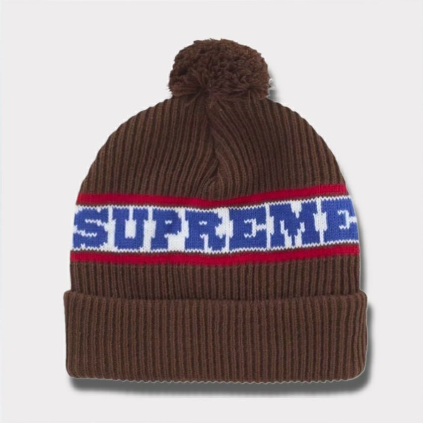 Supreme シュプリーム 2024AW Big Stripe Beanie ビッグストライプビーニー ブラウン　茶