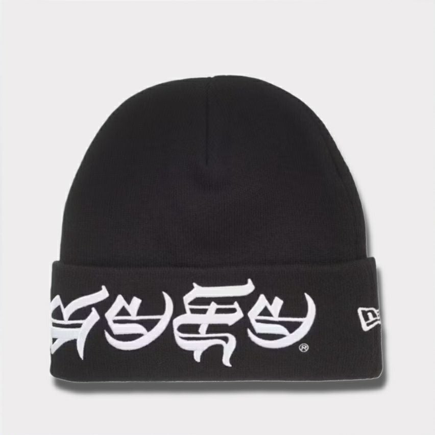 Supreme シュプリーム 2025SS Blackletter New Era Beanie ブラックレターニューエラビーニー ブラック 黒1