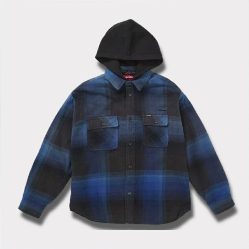 Supreme シュプリーム 2025SS Quilted Lined Hooded Flannel Shirt キルトラインフードフランネルシャツ ブループレイド