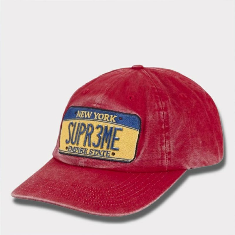Supreme シュプリーム 2025SS License Plate 6Panel Cap ライセンスプレート6パネルキャップ レッド
