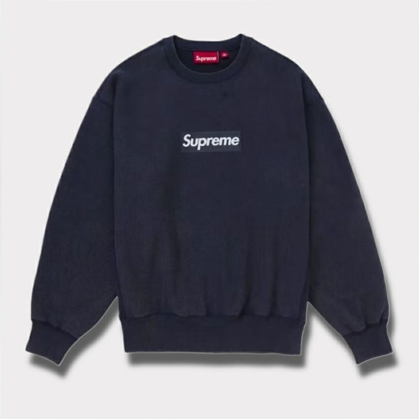 Supreme シュプリーム 2025SS Washed Box Logo Crewneck ウォッシュボックスロゴクルーネック ネイビー 紺