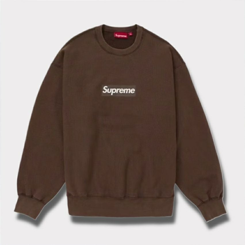 Supreme シュプリーム 2025SS Washed Box Logo Crewneck ウォッシュボックスロゴクルーネック ブラウン