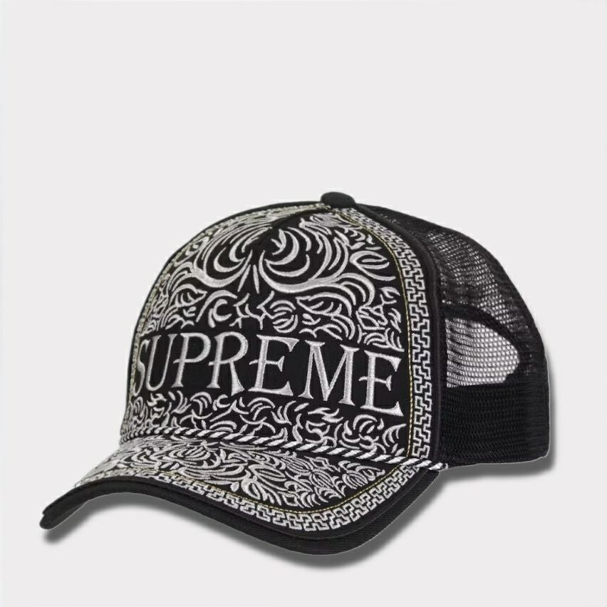 SUPREMEロゴ ウォッシュデニムキャップ（BLK） Supreme Handwriting Denim Camp Cap Black - SS25 - US