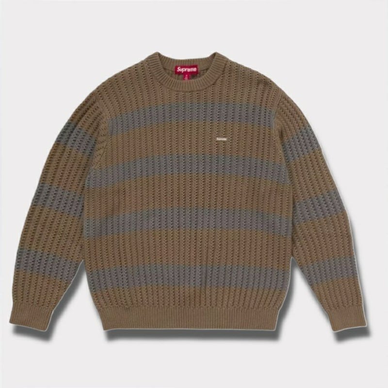 Supreme シュプリーム 2025SS Loose Gauge Stripe Small Box Sweater ルースガーゼストライプスモールボックスセーター カーキ