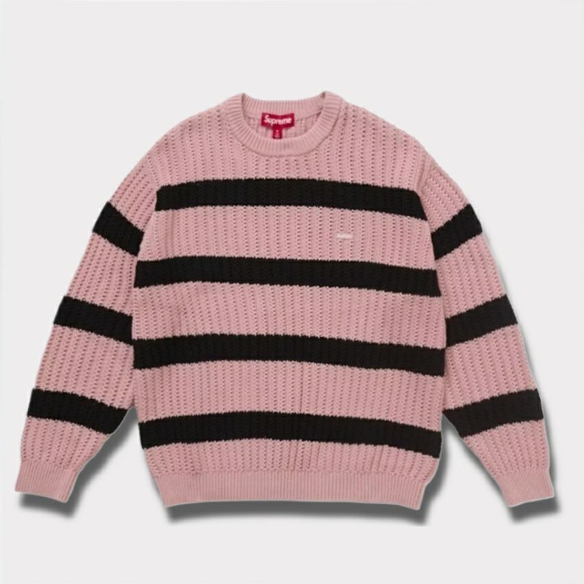 Supreme シュプリーム 2025SS Loose Gauge Stripe Small Box Sweater ルースガーゼストライプスモールボックスセーター ピンク