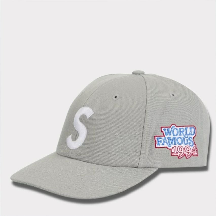 Supreme シュプリーム 2025SS World Famous S Logo 6Panel Cap ワールドフェイマスSロゴ6パネルキャップ グレー　灰